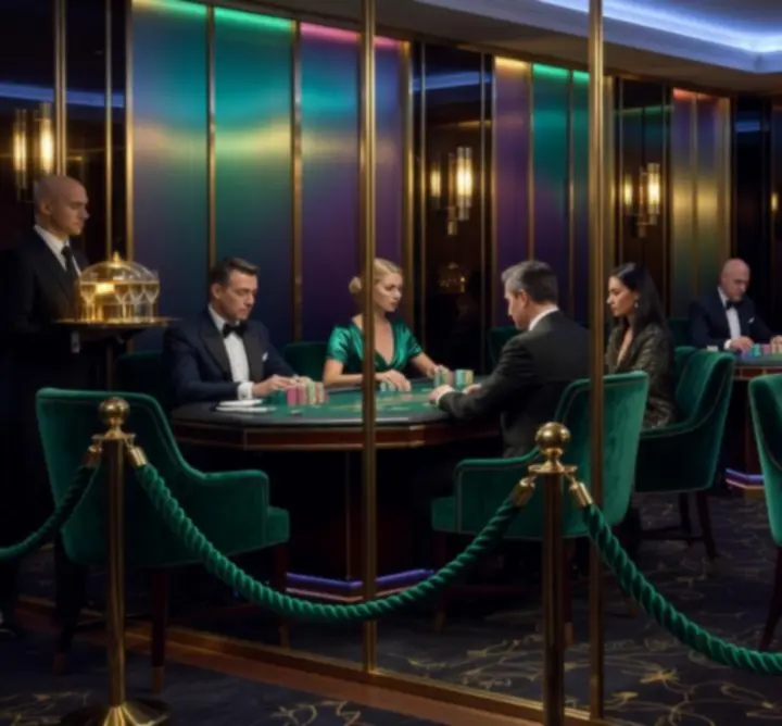 Strefa VIP na evencie kasynowym z eleganckim oświetleniem